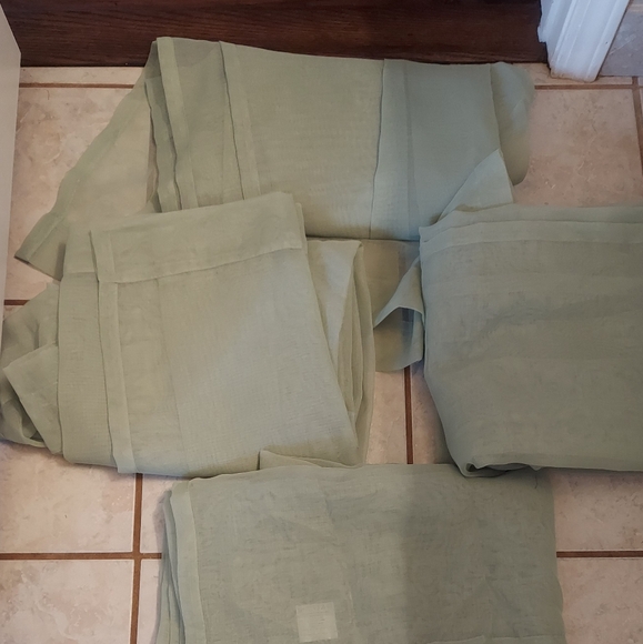 2 sets Sage Green sheers - Picture 1 of 1